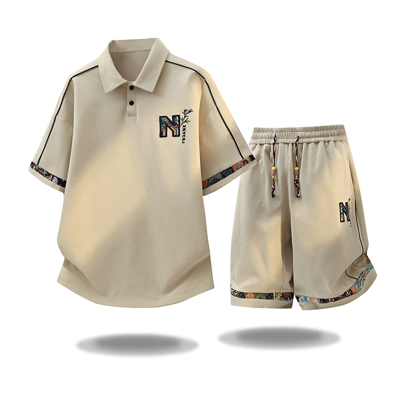 Embroidery In The Piece - Neues Sommer-Mode-Trendiges Outdoor-Sport-Kurzarm-T-Shirt-Set für Herren, Lässiges