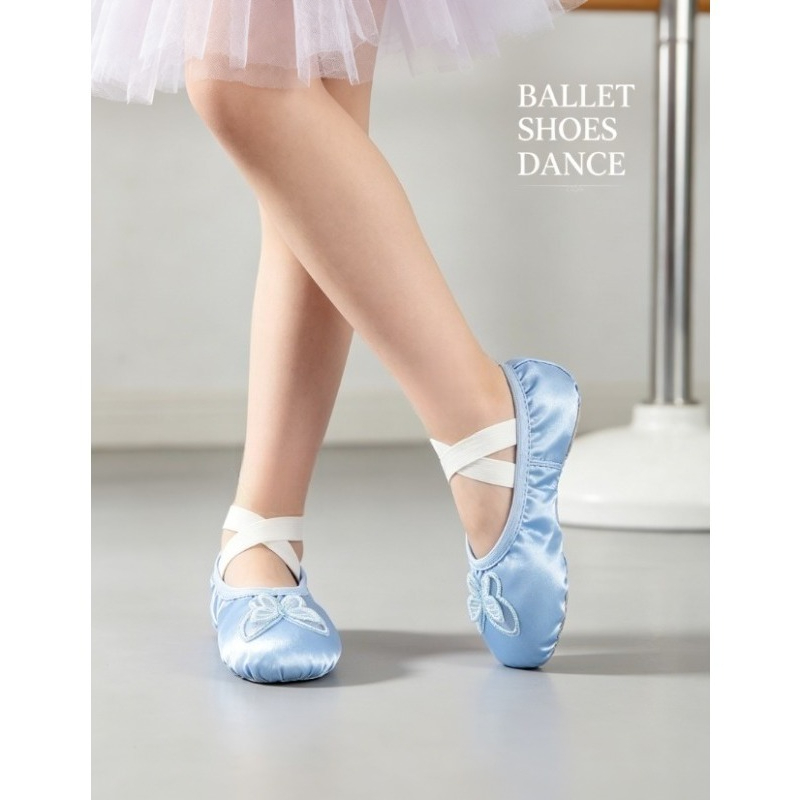 Embroidery Class - Kinder-Ballettschuhe mit Schmetterlings-Stickerei, Weiche Sohle, Prinzessinnen-Stil