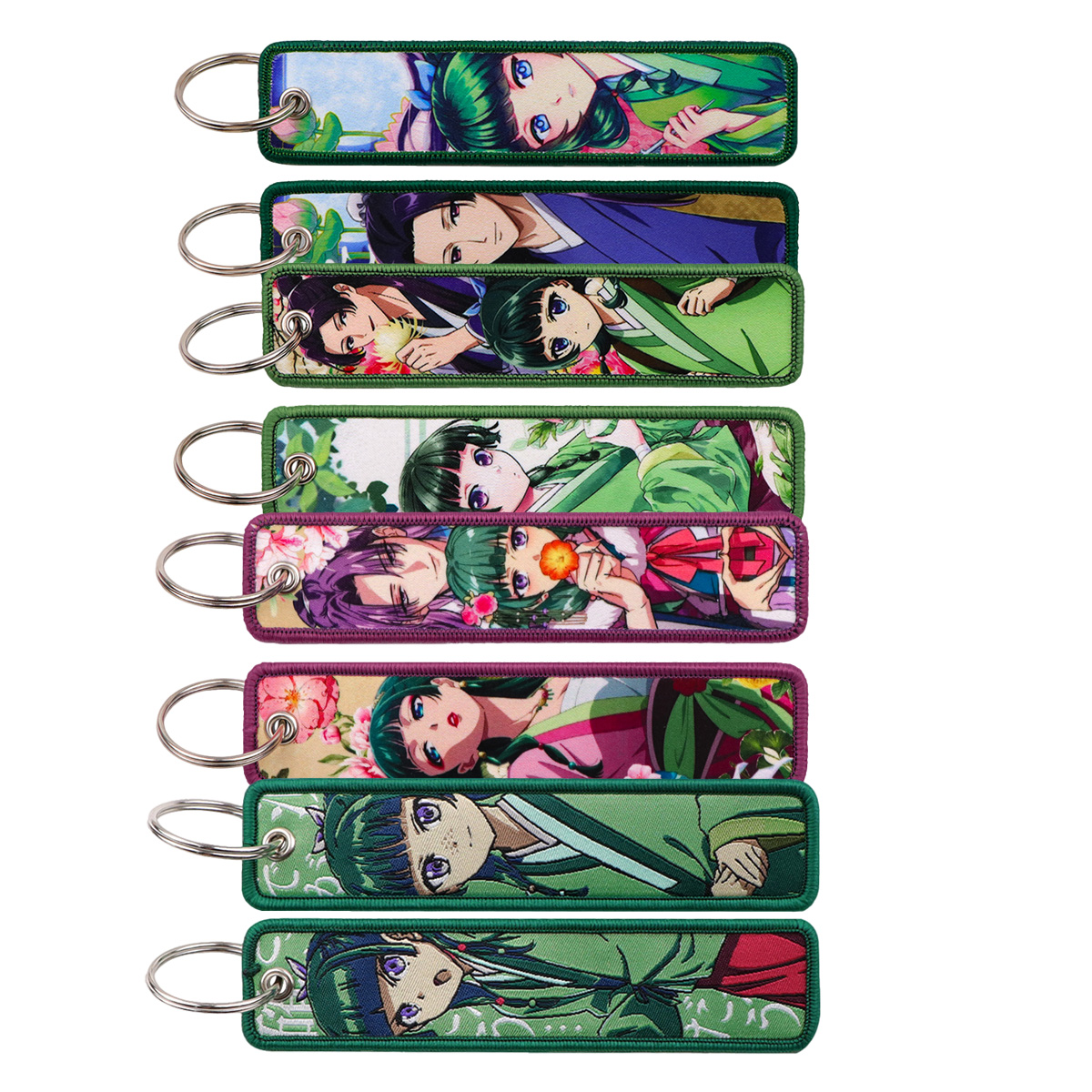 Embroidery Keychain - 1 Stück Vintage Orientalisches Anime-Mädchen-Porträt Bestickter