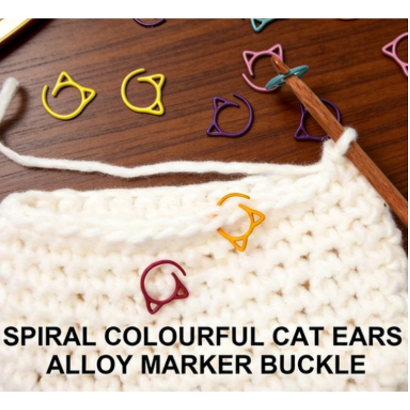 Stitch Marker Ring - 24/48 Stück Katzenohr-Metall-Maschenmarkierer Häkelnadel-Verschlussringe Strickwerkzeuge Maschenmarkierer