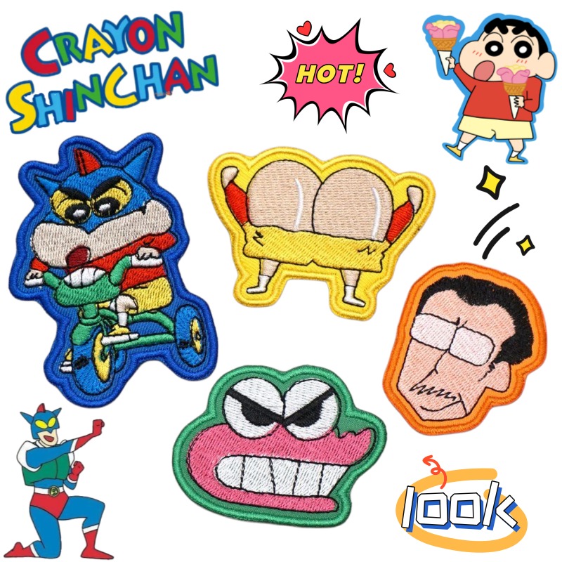Embroidery Patches - Crayon Shin-chan Nohara Shinnosuke Niedliche Anime-Accessoires