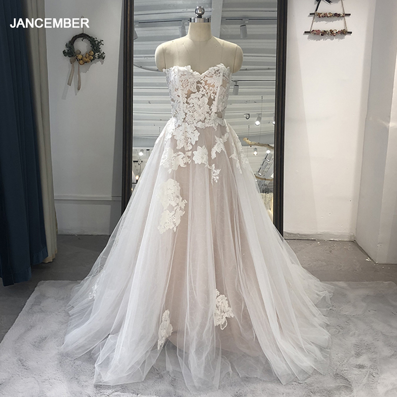 Embroidery Organza - Beliebtes Design Promotion-Hochzeitskleid 2024, bodenlang, trägerlos,