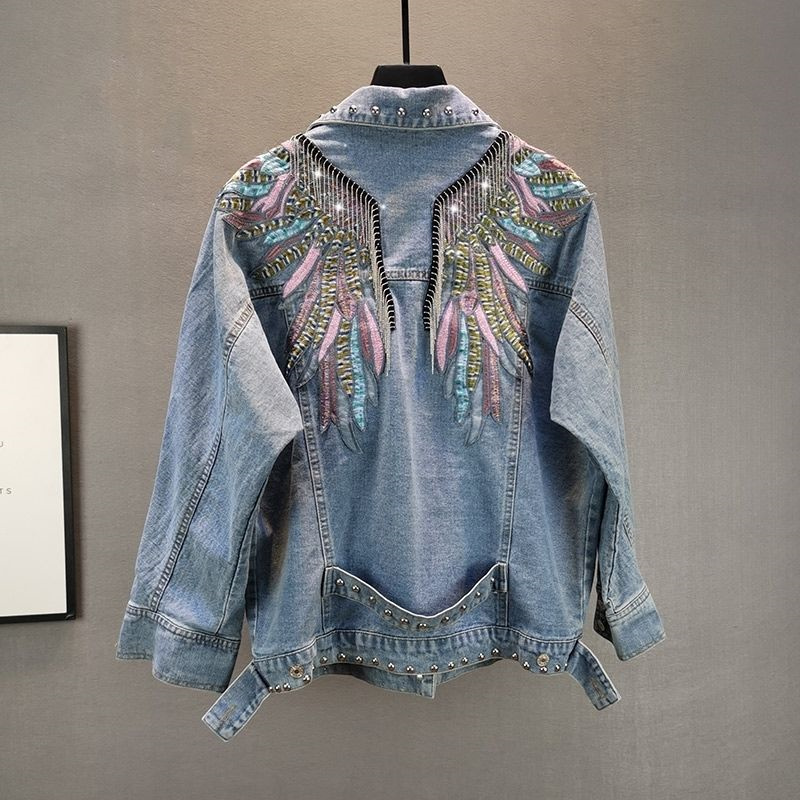 Embroidery Jacket Jeans - 2024 neue Herbst mode Niet Frau