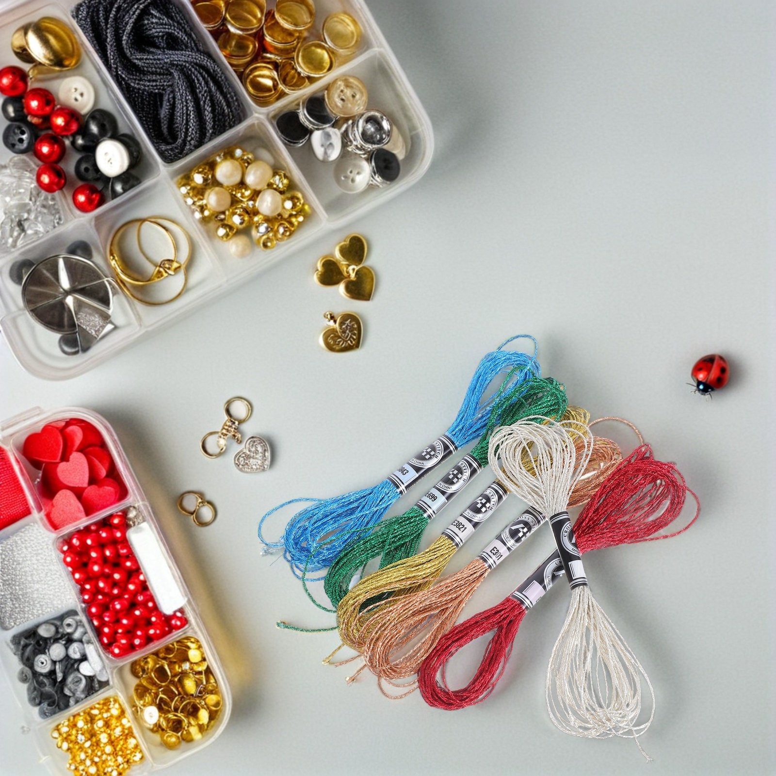 Embroidery Floss - 6 Stück luxuriöser metallischer Stickfaden, leuchtend,