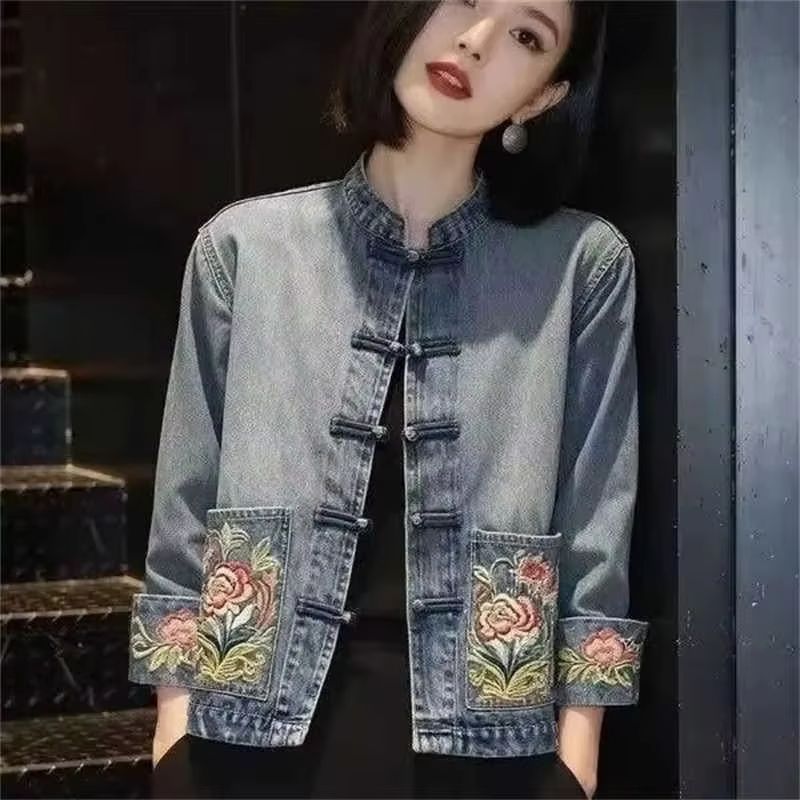 Embroidery Jacket Jeans - Frühling Herbst Wunderschöne Bestickte Cowboy-Jacke Damen-Jeansjacke