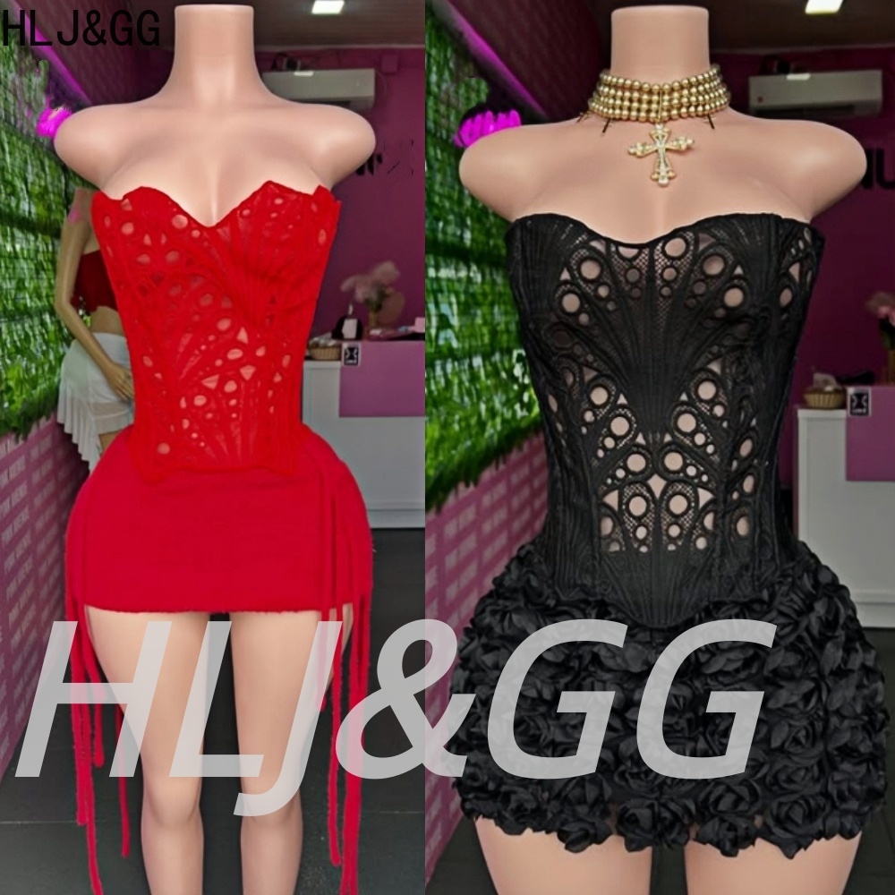 Embroidery In The Piece - HLJ&GG Sexy Sweet Hollow Stickerei-Korsett, zweiteilige