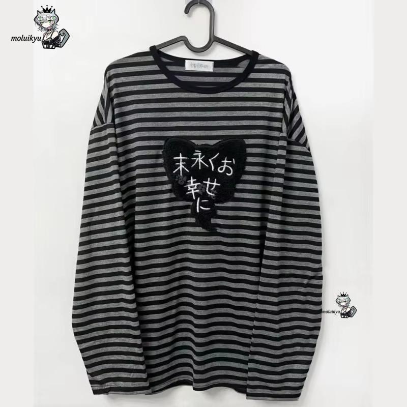 Embroidery Design - Y2K American Punk Vintage O-Ausschnitt Langarm-Shirts