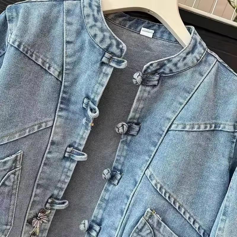 Embroidery Jacket Jeans - 2023 frühling Herbst Neue Mode Denim