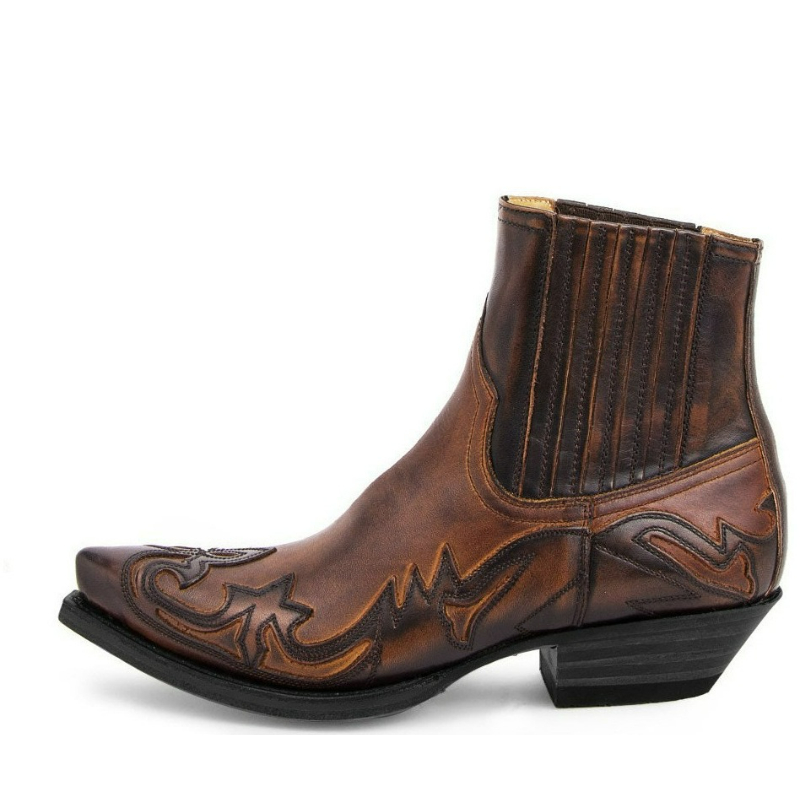 Embroidery Design - Herren Western Cowboy Stiefel Handgefertigte Knöchelstiefel