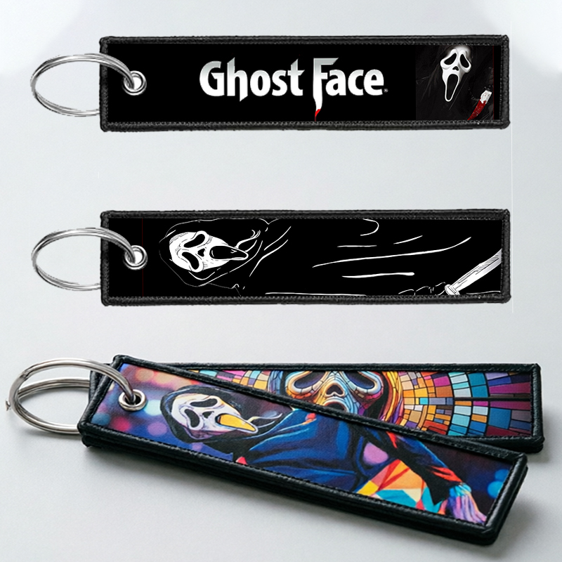 Embroidery Keychain - GHOST FACE Schlüsselanhänger für Männer und