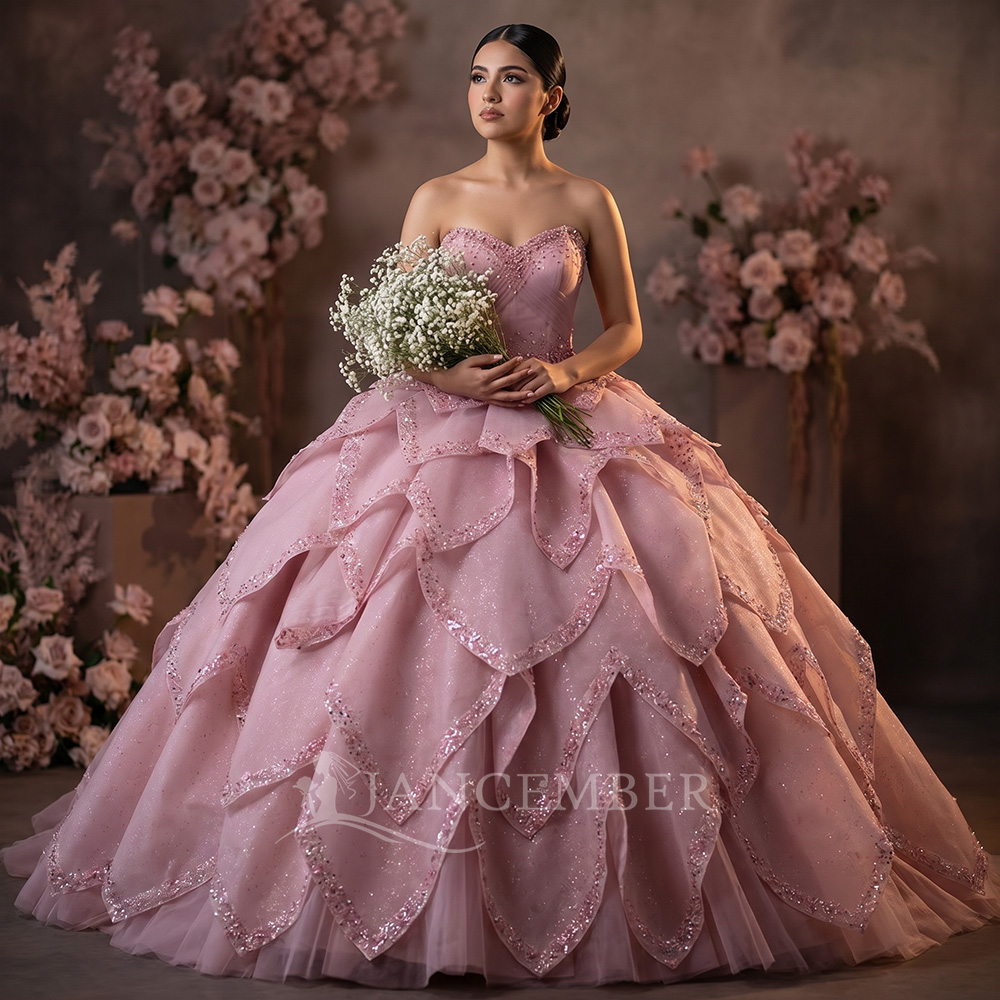 Embroidery Organza - Luxuriöses Ballkleid für Quinceañera mit Abnehmbarer
