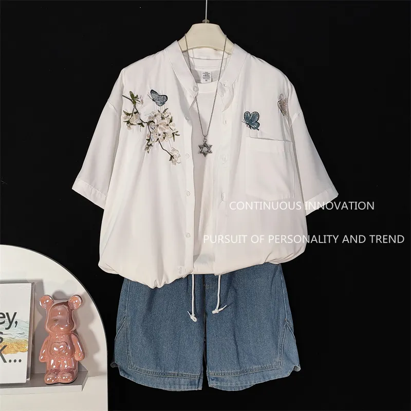 Embroidery In The Piece - Herren 3-Teiliges Set Chinesischer Stil Stickerei