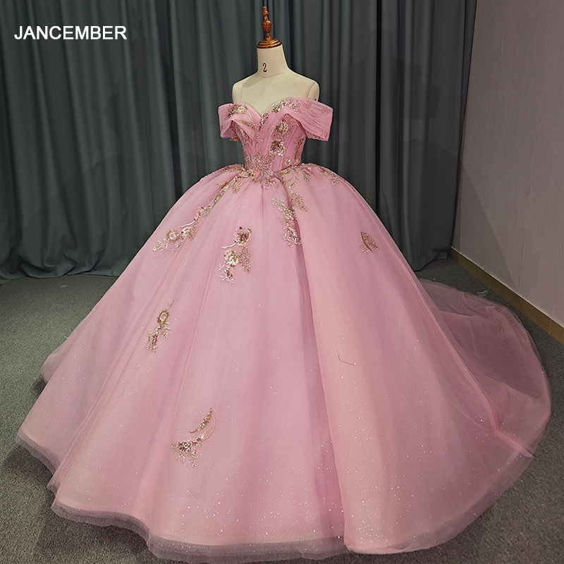 Embroidery Organza - Rosa Schatz glänzendes Ballkleid charmante kurze