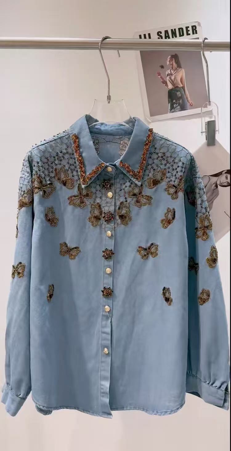 Embroidery Jacket Jeans - Luxuriöse Denim-Jacke für Damen: Lässiges Mode-Shirt