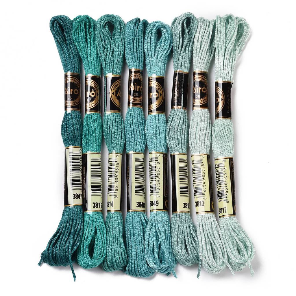 Embroidery Floss - 1 Set 8 Stränge 0,5mm 6-fädiger
