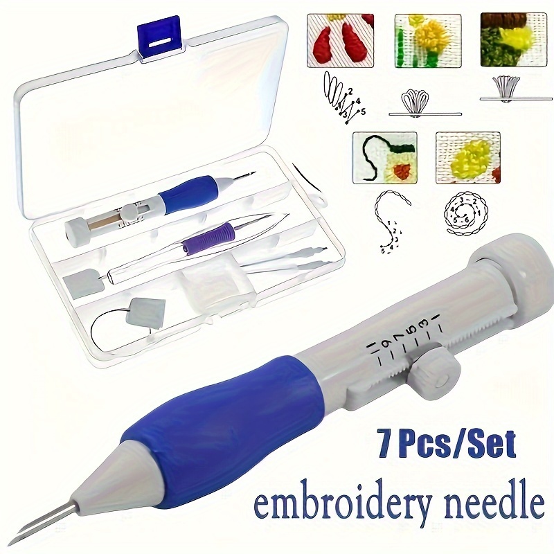 Embroidery In The Piece - 7-teiliges Stickerei-Stanznadel-Nähwerkzeug-Set zum Handstricken und Nähen,