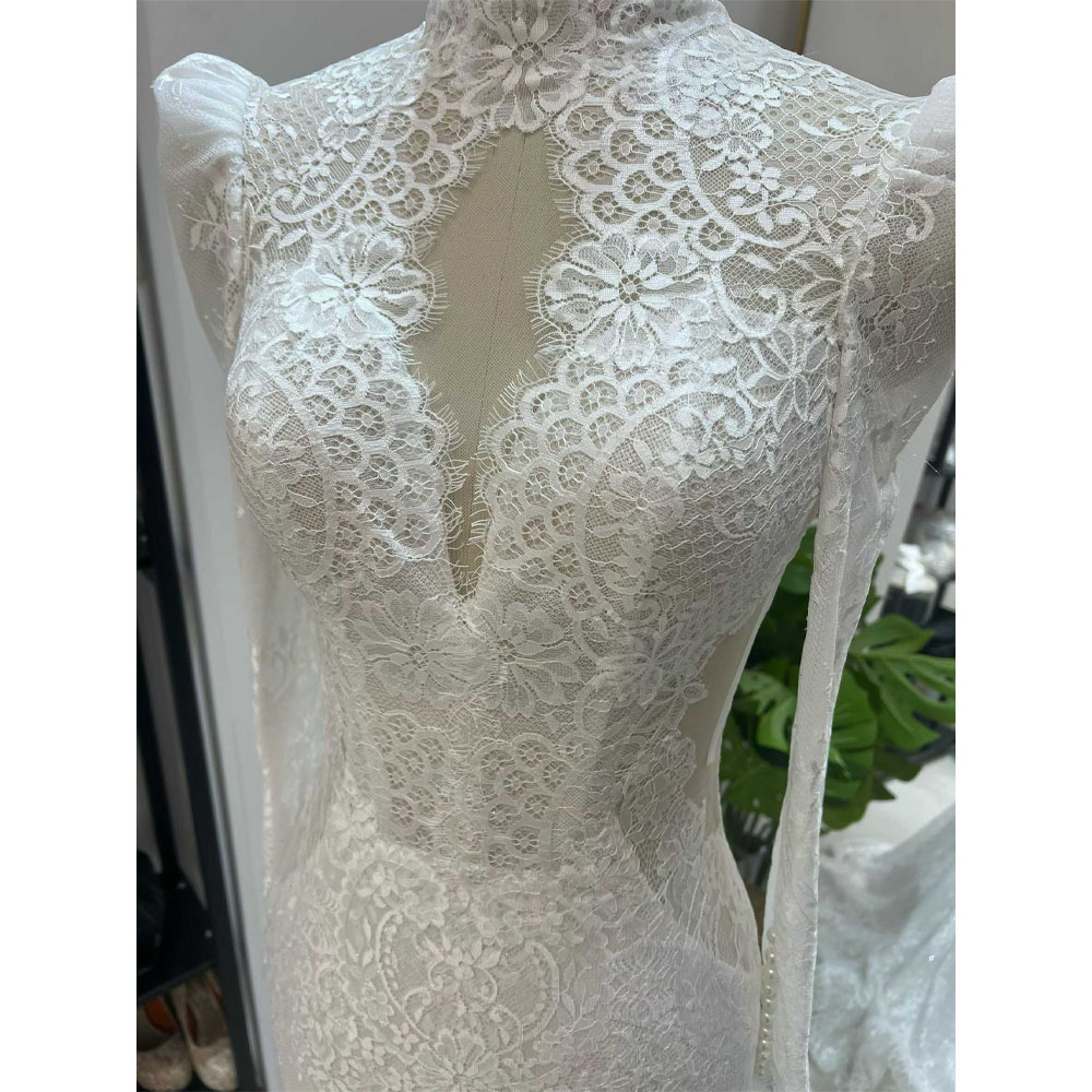 Damen Langarm Turtle-Neck Hoch – Embroidery Organza Bewertung und Preis