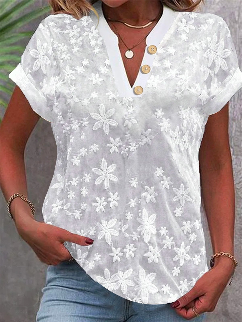 Sommer Frauen Weiße Blumen Sti – Embroidery Class Bewertung und Preis