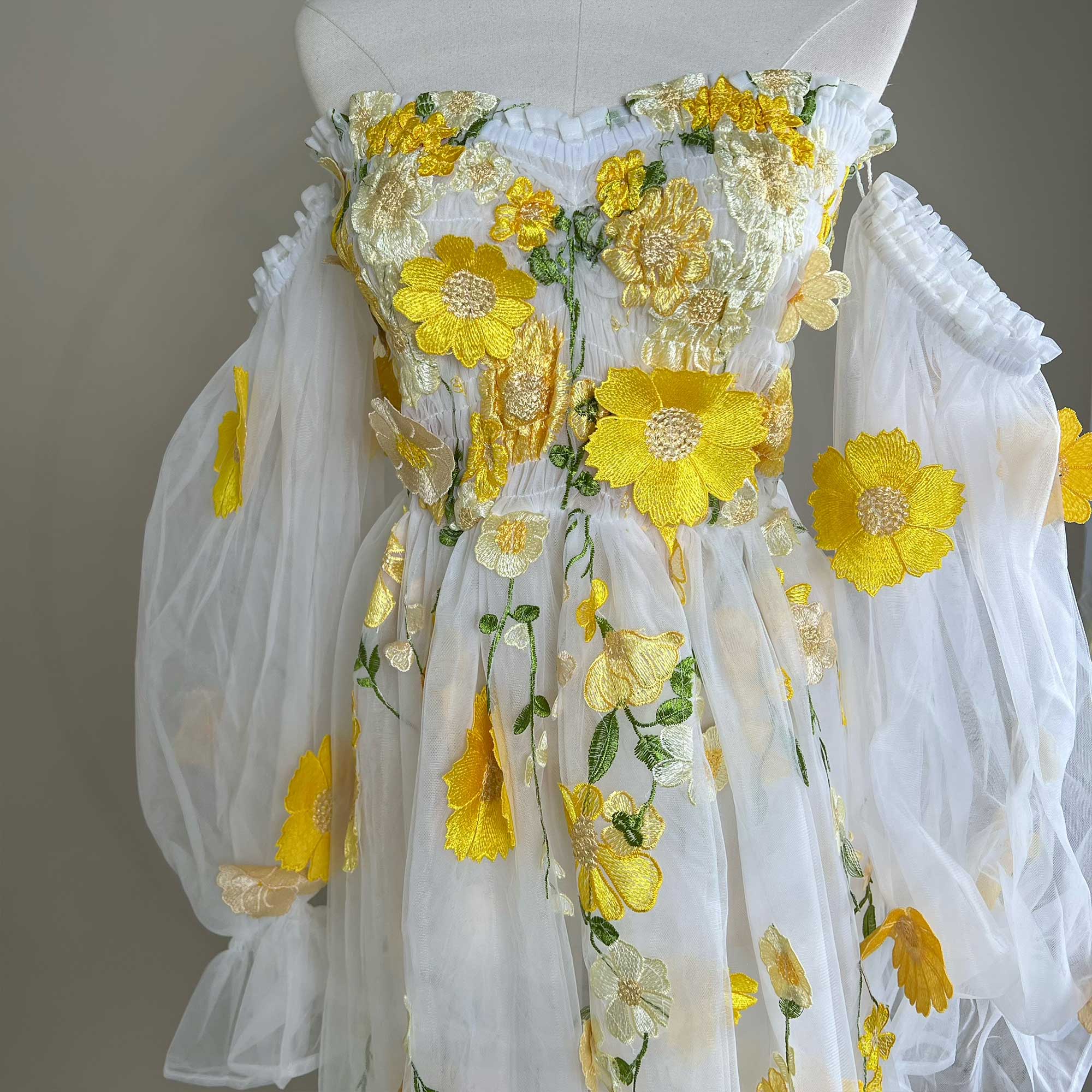 Don&Judy Buntes schulterfreies – Embroidery Organza Bewertung und Preis