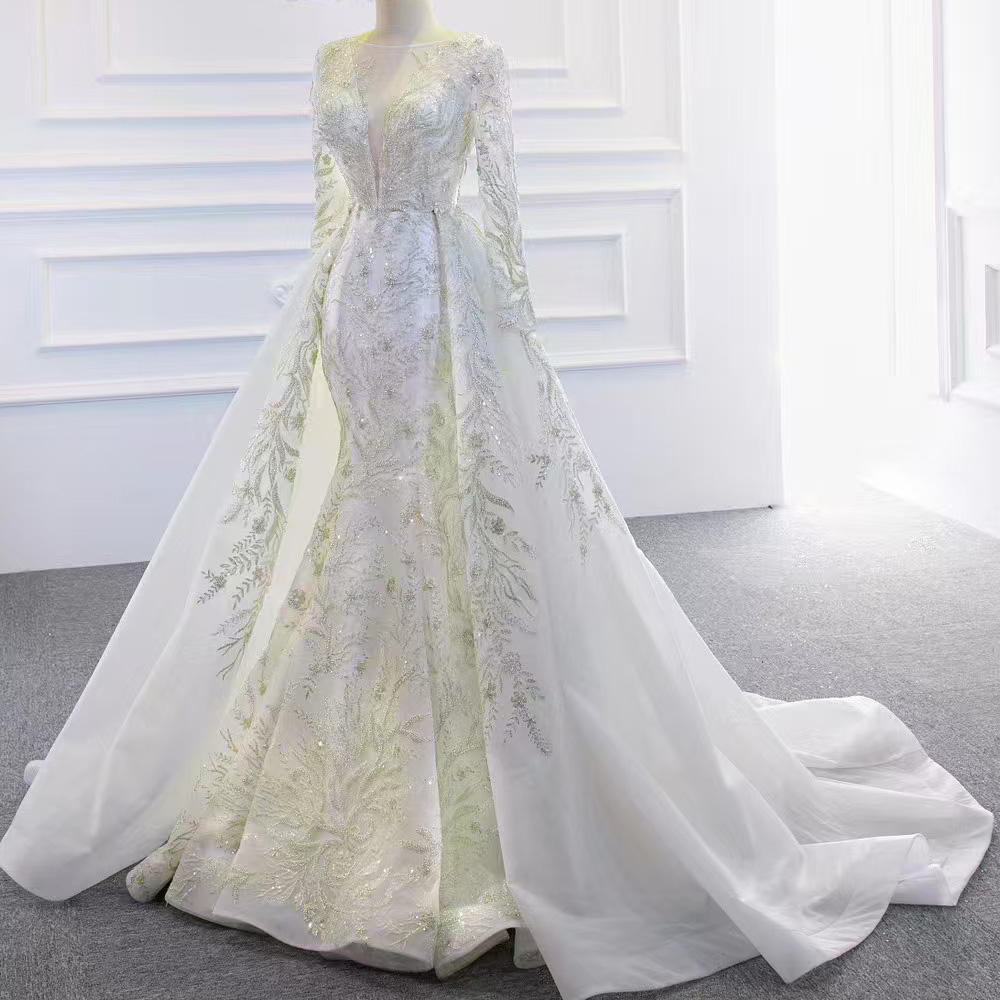 Abnehmbare Schleppe, O-Ausschn – Embroidery Organza Bewertung und Preis