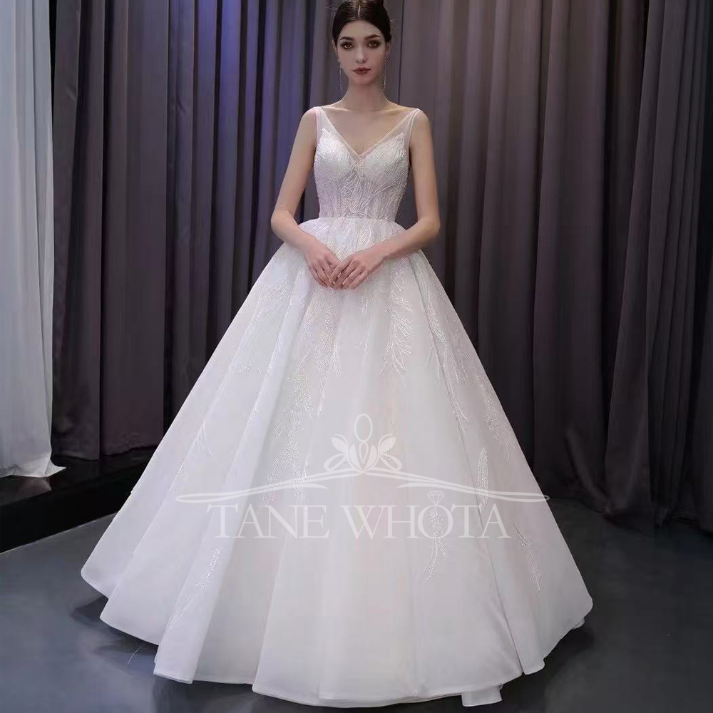Kristall-Pailletten-Brautkleid – Embroidery Organza Bewertung und Preis