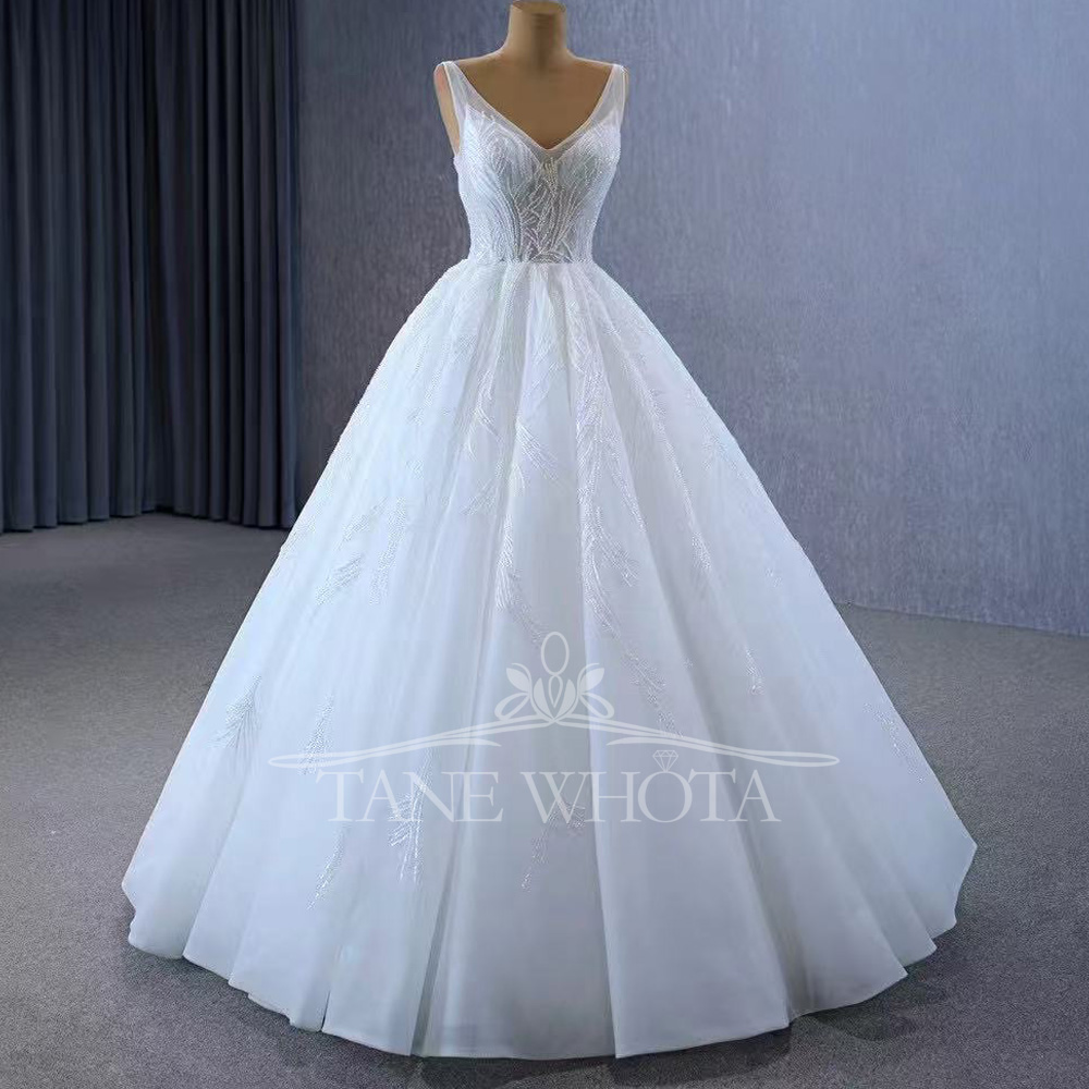 Kristall-Pailletten-Brautkleid – Embroidery Organza Bewertung und Preis