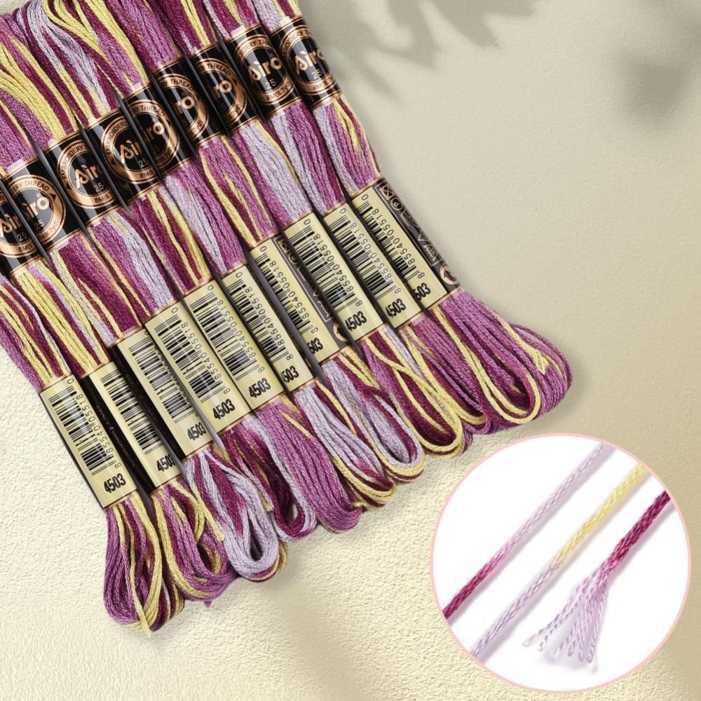6-strängige lila bunte Stickga – Embroidery Floss Bewertung und Preis