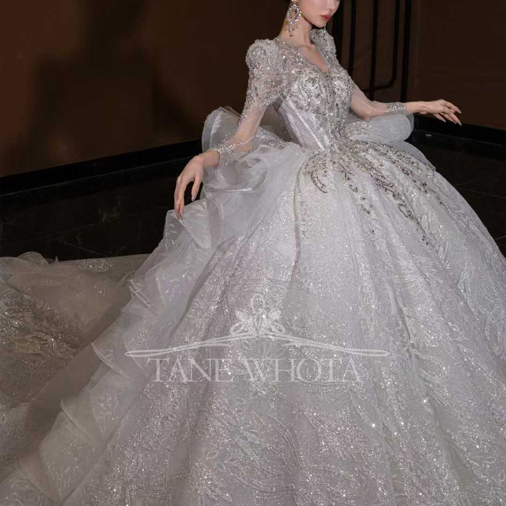 Luxuriöses Brautkleid mit V-Au – Embroidery Organza Bewertung und Preis