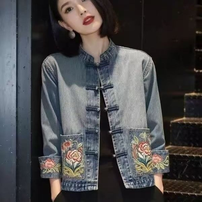 Frühling Herbst Wunderschöne B – Embroidery Jacket Jeans Bewertung und Preis