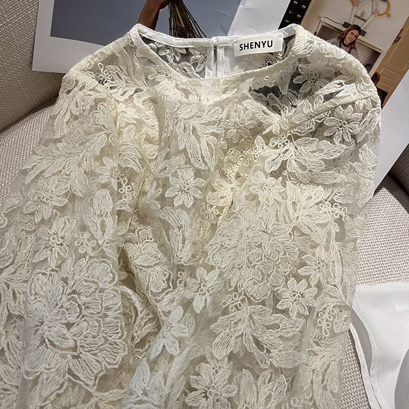 MEXZT Elegante Sheer Weiß Shir – Embroidery Class Bewertung und Preis