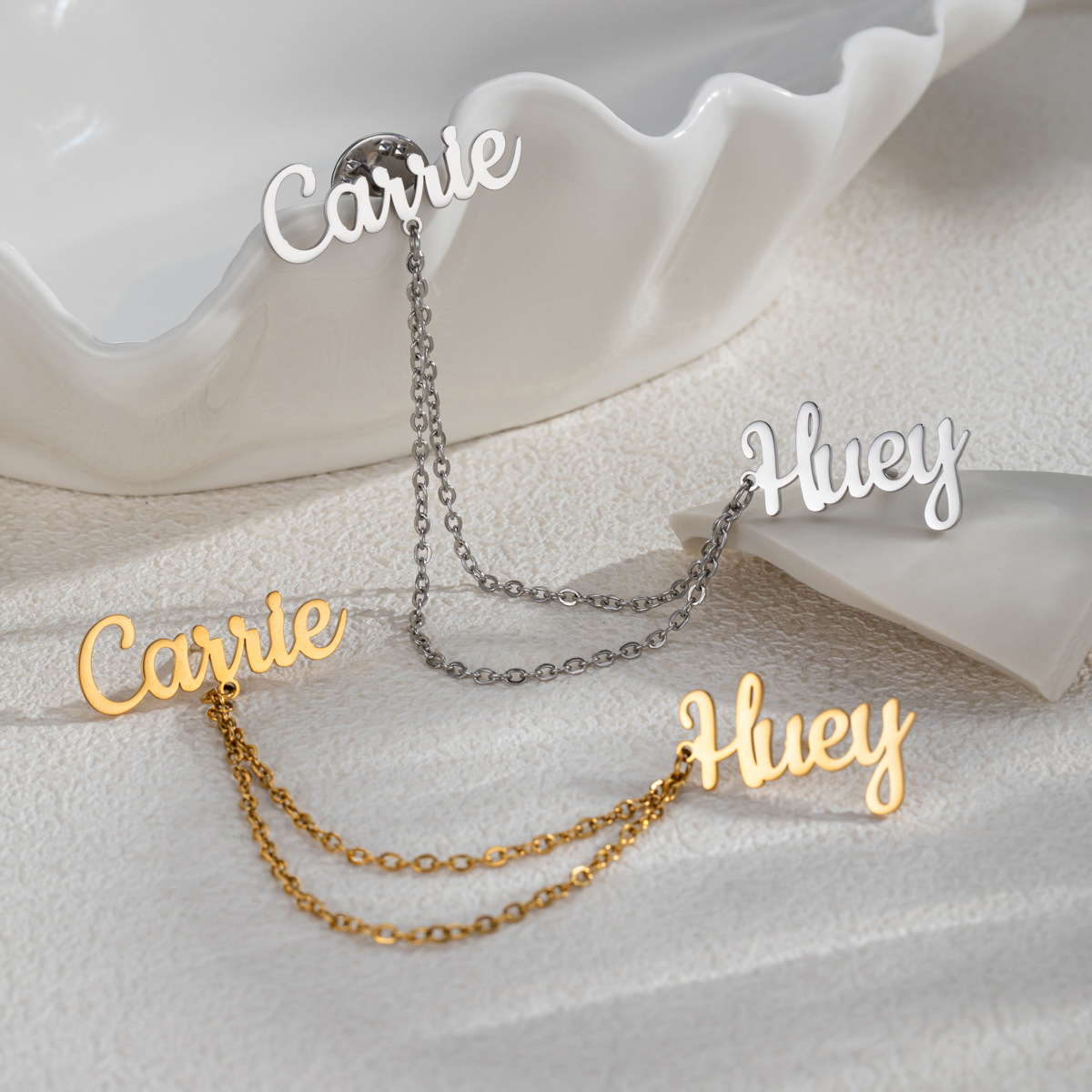 Modische 2-Namen-DIY-Ansteckna – Embroidery Initials Bewertung und Preis