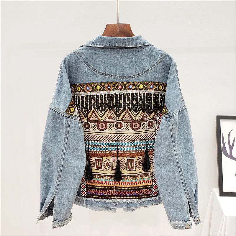 Stickerei Quaste Denim Jacke M – Embroidery Jacket Jeans Bewertung und Preis