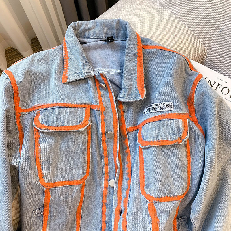 Retro Frauen Gestreiften Graff – Embroidery Jacket Jeans Bewertung und Preis
