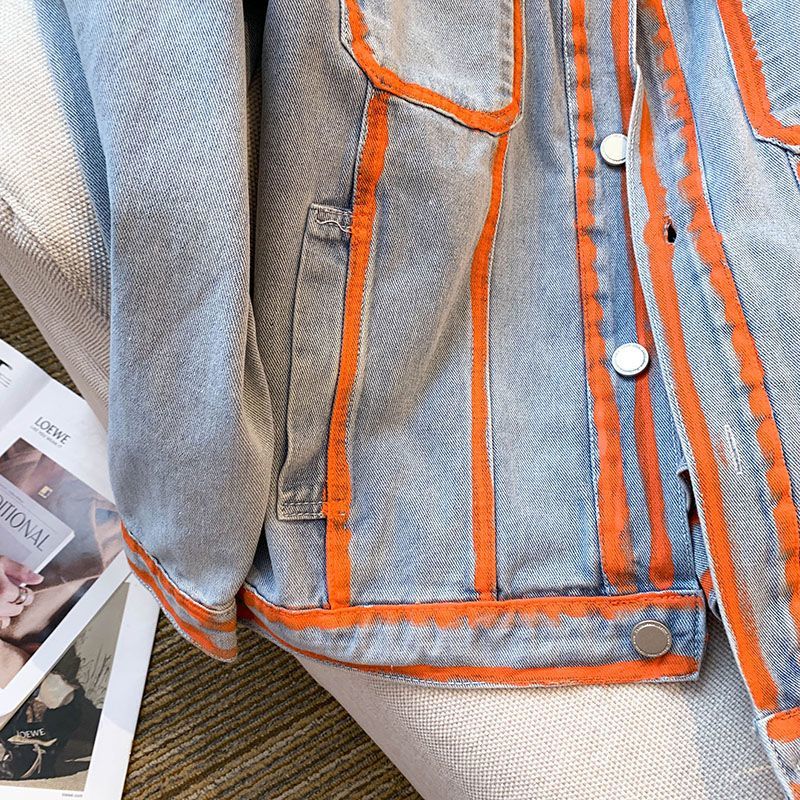 Retro Frauen Gestreiften Graff – Embroidery Jacket Jeans Bewertung und Preis