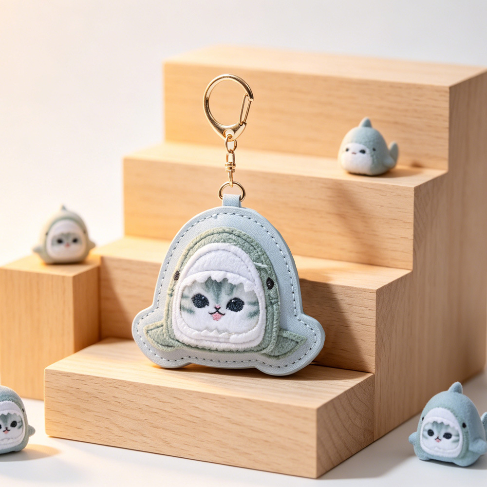 Cartoon Mofusand Hai-Katze Led – Embroidery Keychain Bewertung und Preis