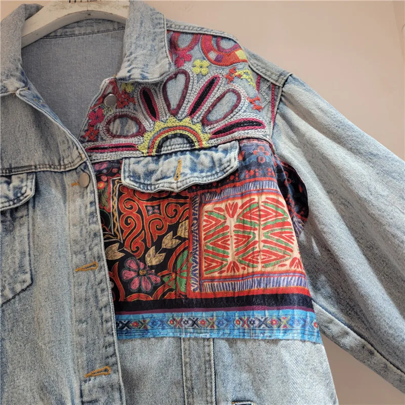 Vintage Blau Stickerei Verstär – Embroidery Jacket Jeans Bewertung und Preis