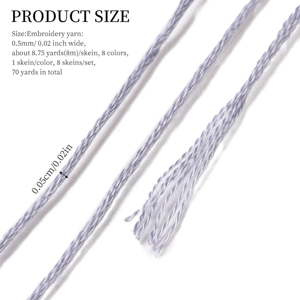 8 Stränge, 70 Yards, graue Fre – Embroidery Floss Bewertung und Preis