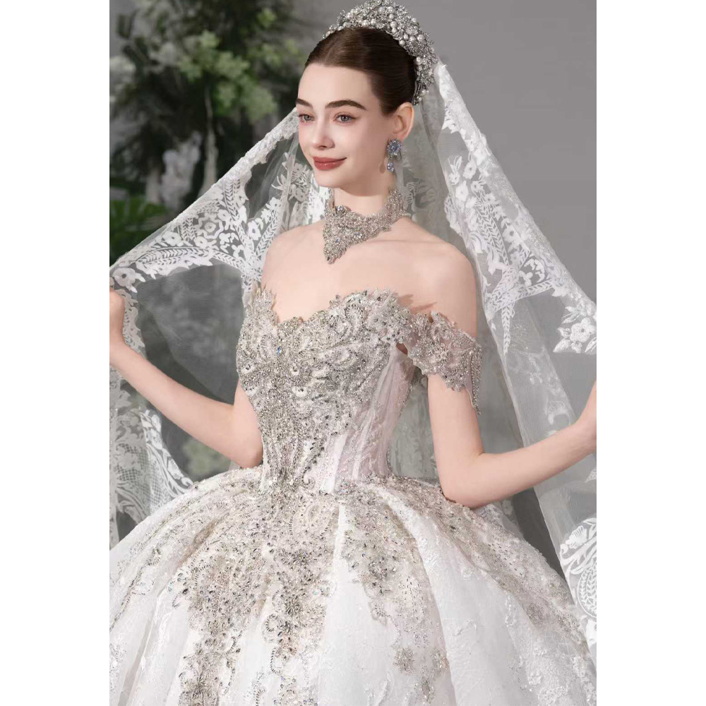 Luxuriöses Schulterfreies Swee – Embroidery Organza Bewertung und Preis