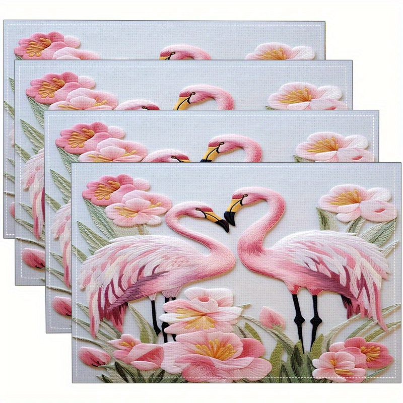 Flamingo Rosa Blumenstickerei- – Embroidery Effect Bewertung und Preis