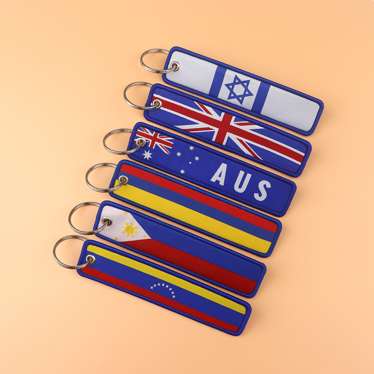 1 Stück Nationalflaggen-Sticke – Embroidery Keychain Bewertung und Preis