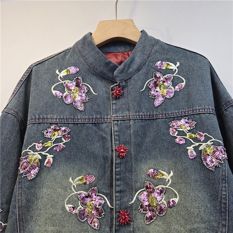 Schwer verzierte Pailletten-Bl – Embroidery Jacket Jeans Bewertung und Preis