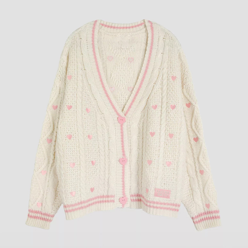 Lover Cardigan mit rosa Herz-K – Embroidery Patches Bewertung und Preis