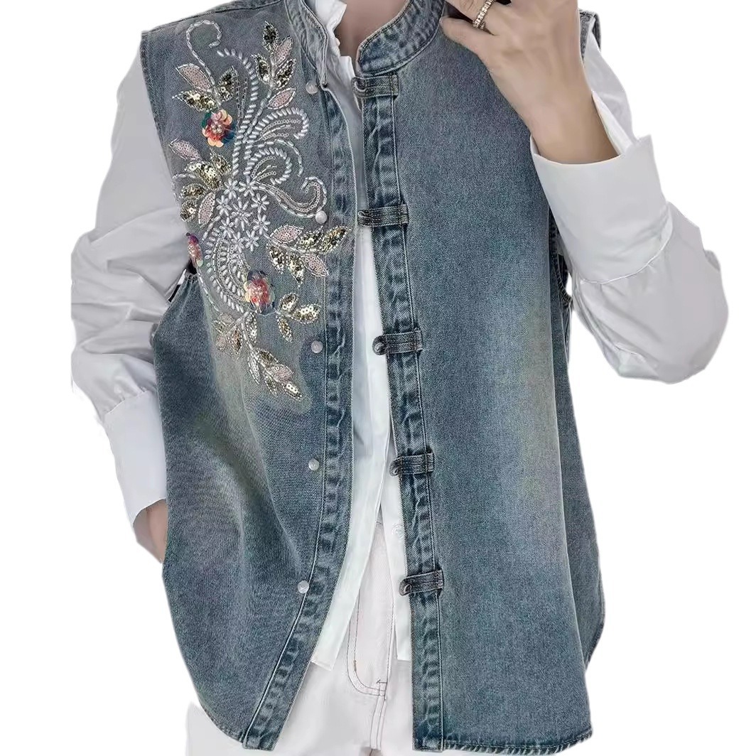 Denim Mäntel Frauen Westen Man – Embroidery Jacket Jeans Bewertung und Preis